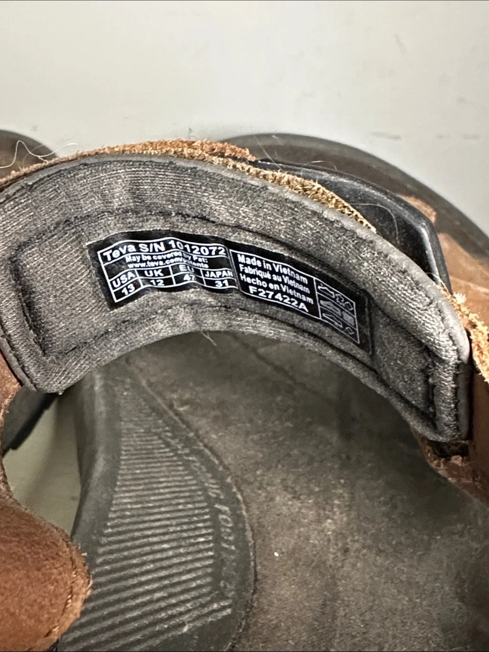 Teva Brown and Black Leather Strap Hiking Sandals